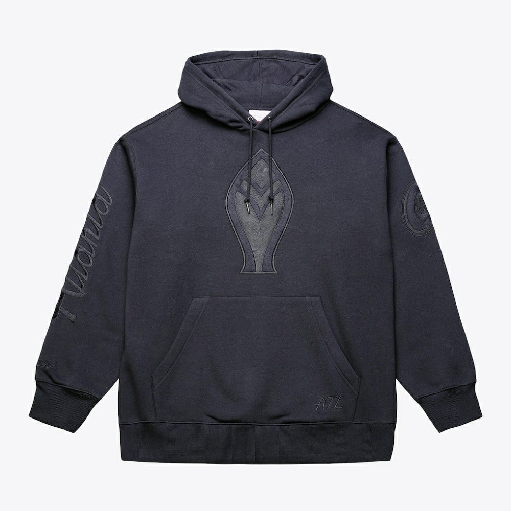 Atlanta Braves Phantom Fleece Hoodie Black | Mitchell & Ness