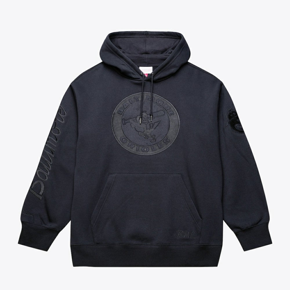 Baltimore Orioles Phantom Fleece Hoodie Black | Mitchell & Ness