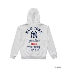 New York Yankees Born X Raised in New York Town Pullover Hoodie Heather Gray | Mitchell & Ness