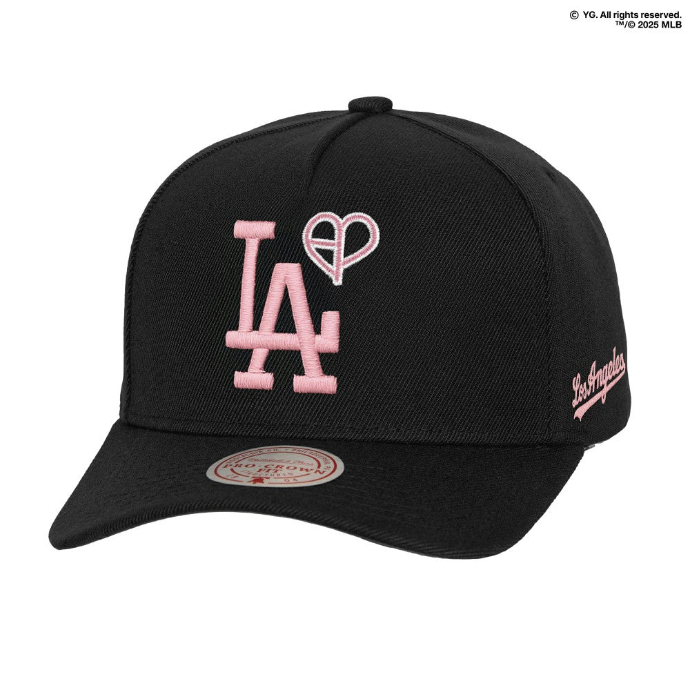 Los Angeles Dodgers x BLACKPINK Pro Crown Snapback Hat Black Limited Edition | Mitchell & Ness