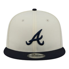 Atlanta Braves Localized 9FIFTY Snapback Hat Cream/Navy | New Era