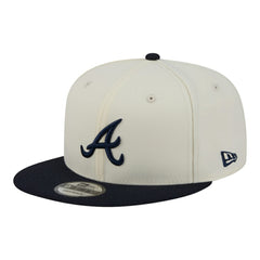 Atlanta Braves Localized 9FIFTY Snapback Hat Cream/Navy | New Era