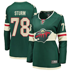 Nico Sturm Minnesota Wild Fanatics Women's Home Breakaway Jersey Green