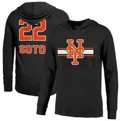 Juan Soto New York Mets Majestic Threads Lightweight Name & Number Hoodie Black