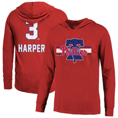 Bryce Harper Philadelphia Phillies Majestic Threads Lightweight Name & Number Hoodie Red