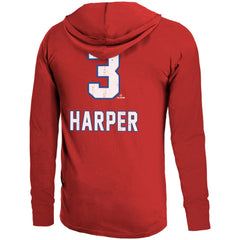 Bryce Harper Philadelphia Phillies Majestic Threads Lightweight Name & Number Hoodie Red