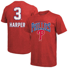 Bryce Harper Philadelphia Phillies Majestic Threads Triblend Name & Number T-Shirt Red