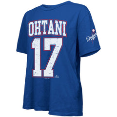 Shohei Ohtani Los Angeles Dodgers Majestic Threads Women's Oversized Name & Number T-Shirt Royal