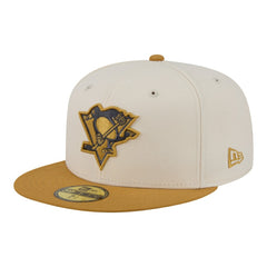 Pittsburgh Penguins New Era Colorpack Two-Tone 59FIFTY Fitted Hat Cream/Tan
