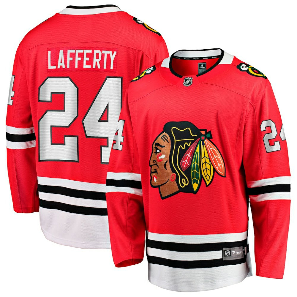 Sam Lafferty Chicago Blackhawks Fanatics Home Breakaway Jersey Red