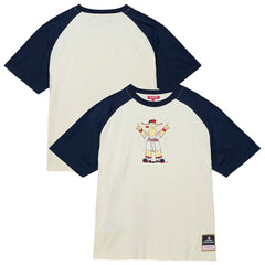 Atlanta Braves Women's Boyfriend Raglan T-Shirt Cream | Mitchell & Ness