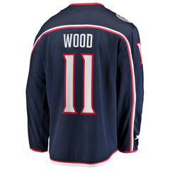 Miles Wood Columbus Blue Jackets Fanatics Home Breakaway Jersey Navy