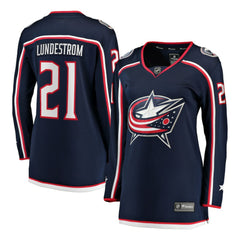 Isac Lundestrom Columbus Blue Jackets Fanatics Women's Home Breakaway Jersey Navy