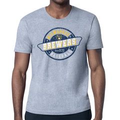 Milwaukee Brewers Starter Route 66 Team Logo T-Shirt Heather Gray
