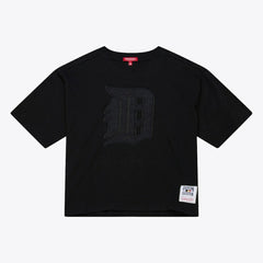 Detroit Tigers Women's Cooperstown Collection Phantom Cropped T-Shirt Black | Mitchell & Ness