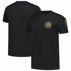 Chicago Cubs Bronze Logo with Cross Bats Established T-Shirt Black | New Era
