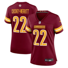 Jacory Croskey-Merritt Washington Commanders Women's Team Game Jersey - Burgundy