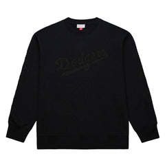 Los Angeles Dodgers Phantom Fleece Crewneck Sweatshirt Black | Mitchell & Ness