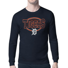 Detroit Tigers Starter Team Track Graphic Long Sleeve T-Shirt Navy