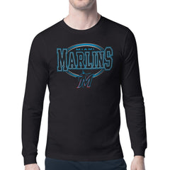 Miami Marlins Starter Team Track Graphic Long Sleeve T-Shirt Black