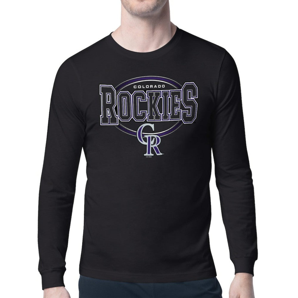 Colorado Rockies Starter Team Track Graphic Long Sleeve T-Shirt Black
