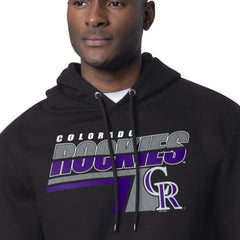Colorado Rockies Starter Logo Push Graphic Hoodie Black