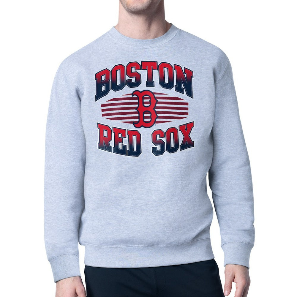 Boston Red Sox Starter Team Grit Graphic Fleece Pullover Sweatshirt Heather Gray