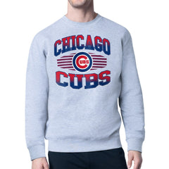 Chicago Cubs Starter Team Grit Graphic Fleece Pullover Sweatshirt Heather Gray