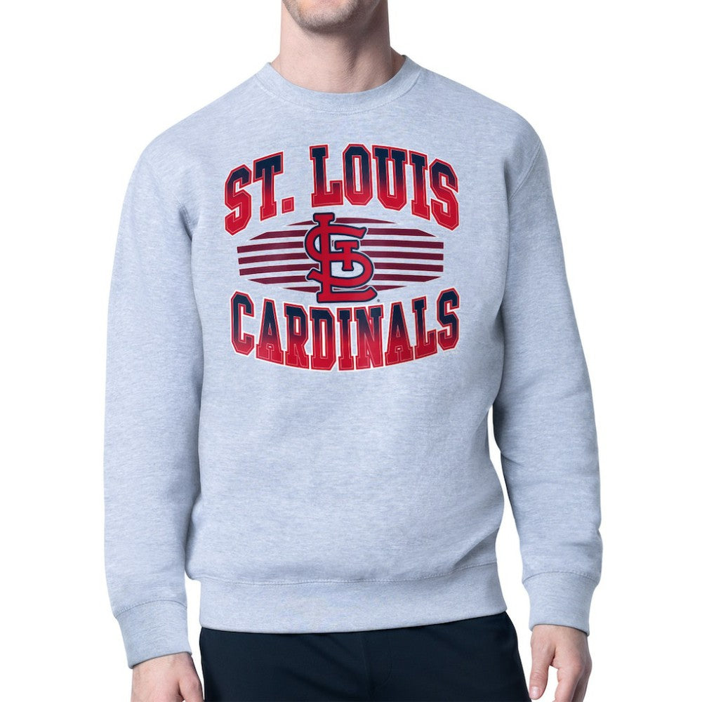 St. Louis Cardinals Starter Team Grit Graphic Fleece Pullover Sweatshirt Heather Gray