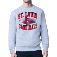 St. Louis Cardinals Starter Team Grit Graphic Fleece Pullover Sweatshirt Heather Gray