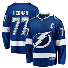 Victor Hedman Tampa Bay Lightning Fanatics Home Captain Patch Breakaway Jersey Blue