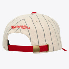 Boston Red Sox Unisex Vintage Ground Melton Wool Pinstripe Adjustable Hat Cream | Mitchell & Ness