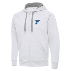 St. Louis Blues Antigua Victory Full-Zip Hoodie White