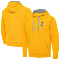 Boston Bruins Antigua Victory Full-Zip Hoodie Gold