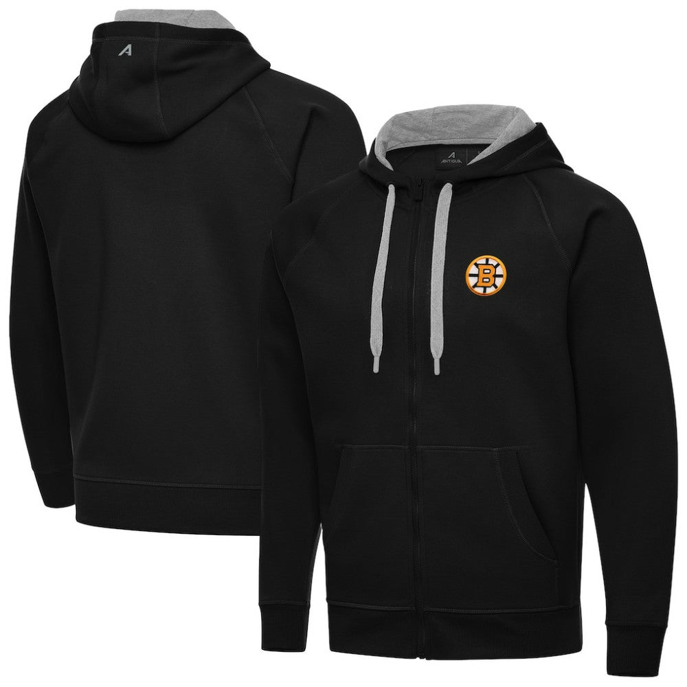 Boston Bruins Antigua Victory Full-Zip Hoodie Black