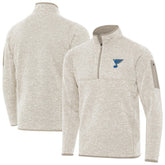 St. Louis Blues Antigua Fortune Quarter-Zip Pullover Jacket Oatmeal