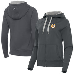 Boston Bruins Antigua Women's Victory Full-Zip Hoodie Charcoal