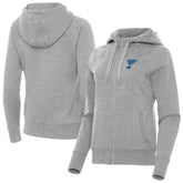 St. Louis Blues Antigua Women's Victory Full-Zip Hoodie Heather Gray