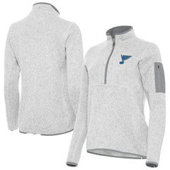 St. Louis Blues Antigua Women's Fortune Half-Zip Pullover Heather Gray