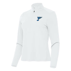 St. Louis Blues Antigua Women's Tribute Half-Zip Pullover White