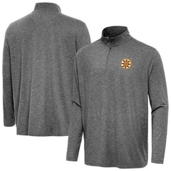 Boston Bruins Antigua Hunk Lightweight Quarter-Zip Pullover Heather Black