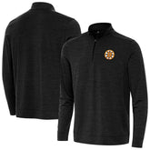 Boston Bruins Antigua Bright Quarter-Zip Pullover Heather Black
