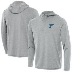 St. Louis Blues Antigua Tidy Quarter-Zip Hoodie Heather Gray