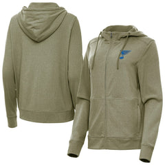 St. Louis Blues Antigua Women's Seeker Full-Zip Hoodie Olive