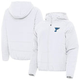 St. Louis Blues Antigua Women's Raglan Universe Full-Zip Hooded Jacket White