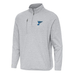 St. Louis Blues Antigua Certain Tri-Blend Quarter-Zip Top Heather Gray