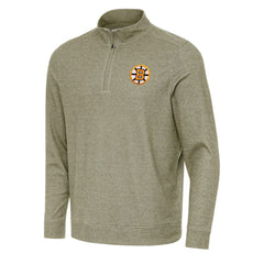 Boston Bruins Antigua Subtle Quarter-Zip Sweatshirt Olive