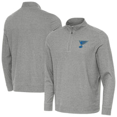 St. Louis Blues Antigua Subtle Quarter-Zip Sweatshirt Heather Black