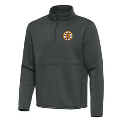 Boston Bruins Antigua Twist Quarter-Zip Pullover Jacket Pewter