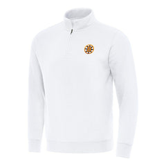 Boston Bruins Antigua Victory Quarter-Zip Pullover Top White